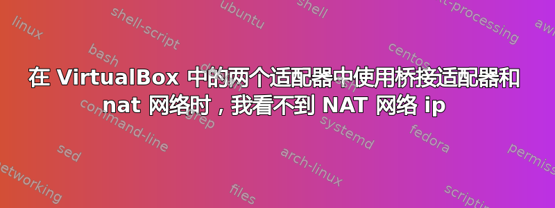 在 VirtualBox 中的两个适配器中使用桥接适配器和 nat 网络时，我看不到 NAT 网络 ip