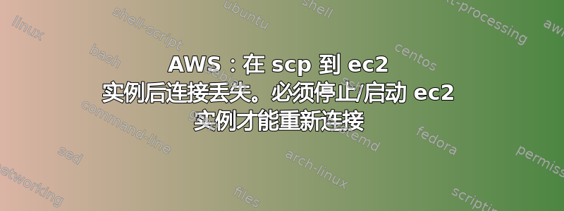 AWS：在 scp 到 ec2 实例后连接丢失。必须停止/启动 ec2 实例才能重新连接