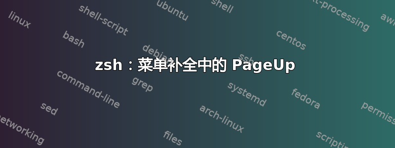 zsh：菜单补全中的 PageUp