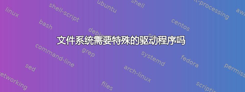 文件系统需要特殊的驱动程序吗