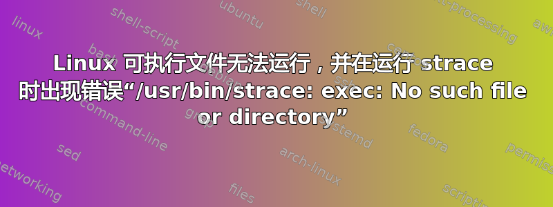 Linux 可执行文件无法运行，并在运行 strace 时出现错误“/usr/bin/strace: exec: No such file or directory”