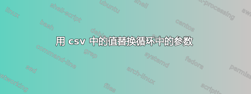 用 csv 中的值替换循环中的参数