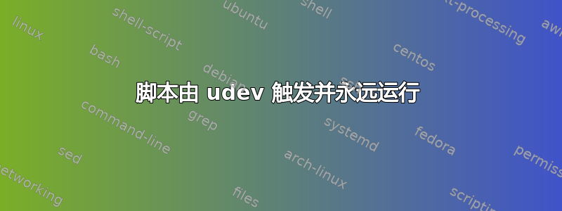 脚本由 udev 触发并永远运行