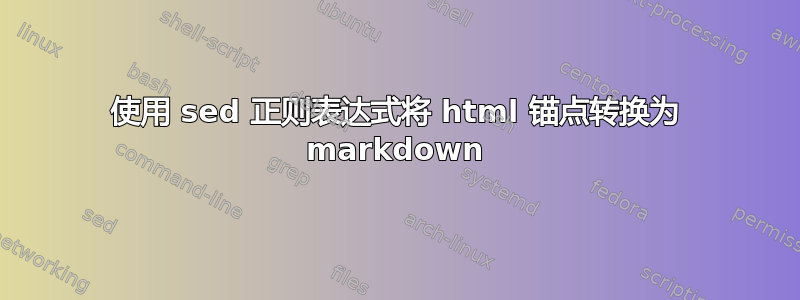 使用 sed 正则表达式将 html 锚点转换为 markdown