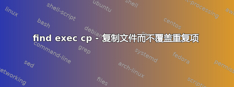 find exec cp - 复制文件而不覆盖重复项