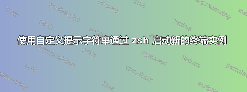 使用自定义提示字符串通过 zsh 启动新的终端实例