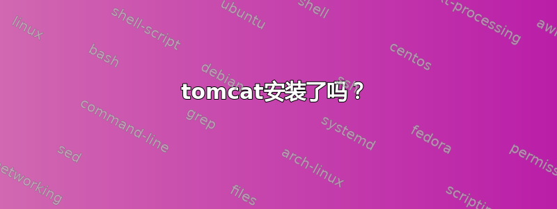 tomcat安装了吗？