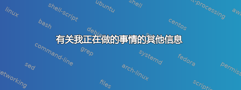 有关我正在做的事情的其他信息