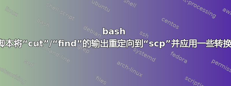 bash 脚本将“cut”/“find”的输出重定向到“scp”并应用一些转换