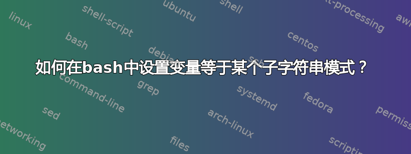 如何在bash中设置变量等于某个子字符串模式？