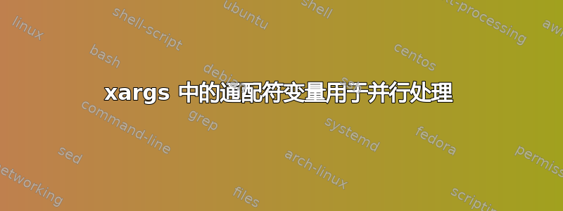 xargs 中的通配符变量用于并行处理