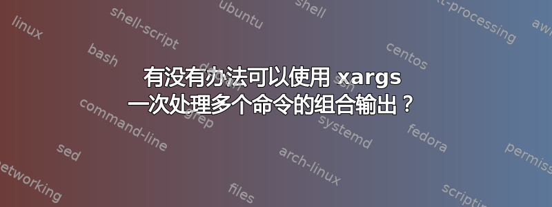 有没有办法可以使用 xargs 一次处理多个命令的组合输出？