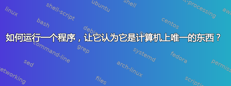 如何运行一个程序，让它认为它是计算机上唯一的东西？