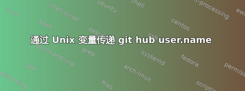 通过 Unix 变量传递 git hub user.name