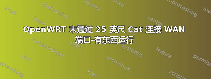 OpenWRT 未通过 25 英尺 Cat 连接 WAN 端口-有东西运行