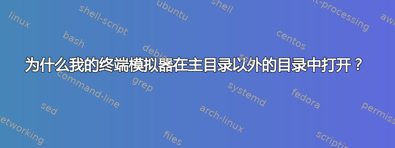 为什么我的终端模拟器在主目录以外的目录中打开？