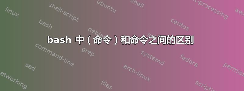 bash 中（命令）和命令之间的区别