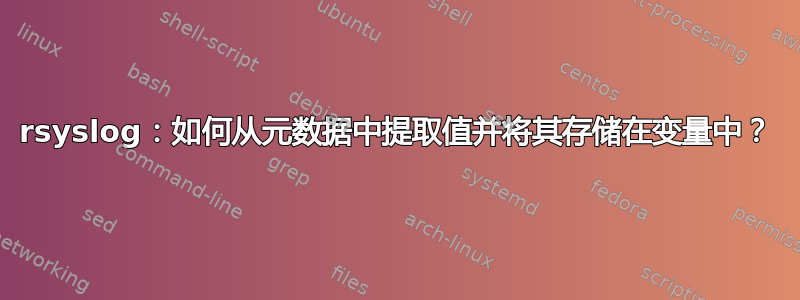 rsyslog：如何从元数据中提取值并将其存储在变量中？