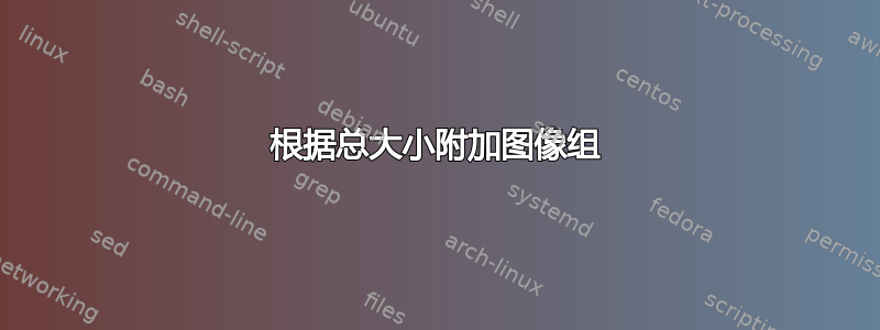 根据总大小附加图像组