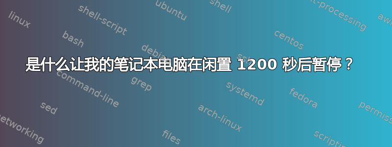 是什么让我的笔记本电脑在闲置 1200 秒后暂停？ 