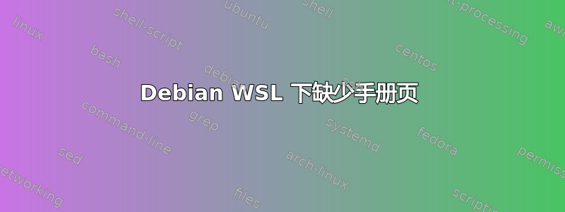 Debian WSL 下缺少手册页