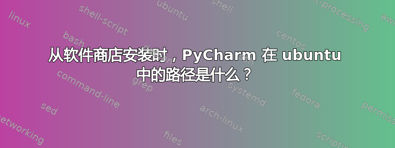 从软件商店安装时，PyCharm 在 ubuntu 中的路径是什么？