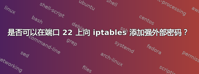 是否可以在端口 22 上向 iptables 添加强外部密码？