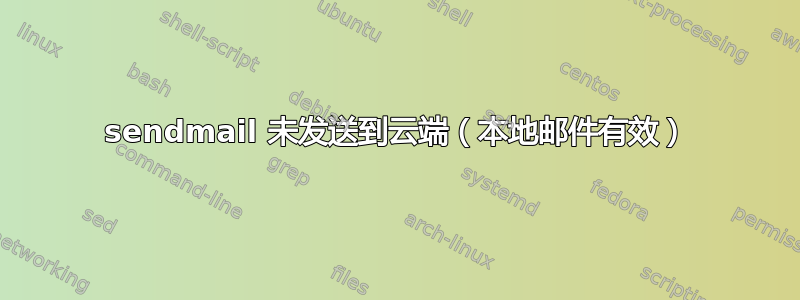 sendmail 未发送到云端（本地邮件有效）