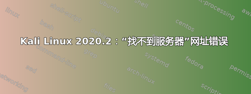 Kali Linux 2020.2：“找不到服务器”网址错误