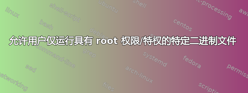 允许用户仅运行具有 root 权限/特权的特定二进制文件