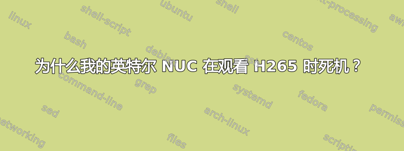 为什么我的英特尔 NUC 在观看 H265 时死机？