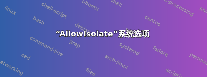 “AllowIsolate”系统选项