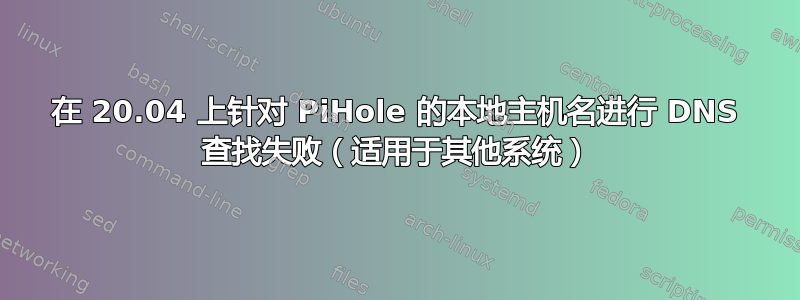 在 20.04 上针对 PiHole 的本地主机名进行 DNS 查找失败（适用于其他系统）