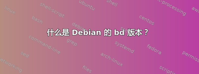 什么是 Debian 的 bd 版本？