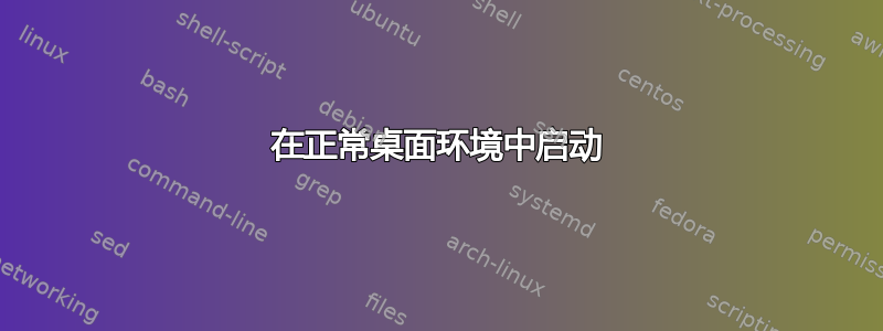 在正常桌面环境中启动