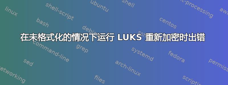 在未格式化的情况下运行 LUKS 重新加密时出错