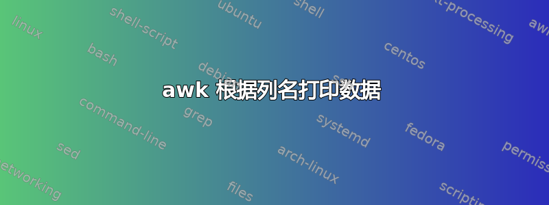 awk 根据列名打印数据