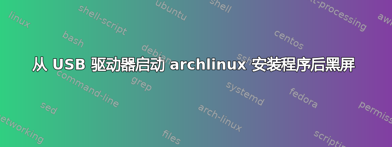 从 USB 驱动器启动 archlinux 安装程序后黑屏