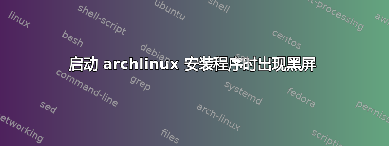 启动 archlinux 安装程序时出现黑屏