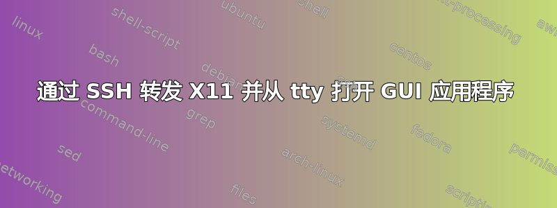 通过 SSH 转发 X11 并从 tty 打开 GUI 应用程序