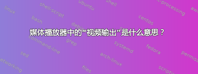 媒体播放器中的“视频输出”是什么意思？