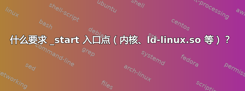 什么要求 _start 入口点（内核、ld-linux.so 等）？