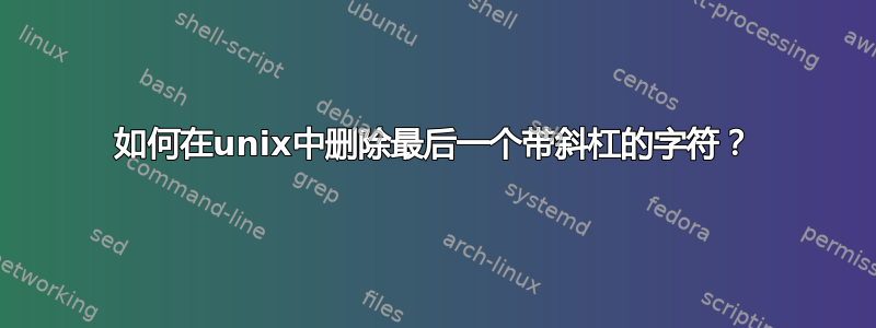 如何在unix中删除最后一个带斜杠的字符？