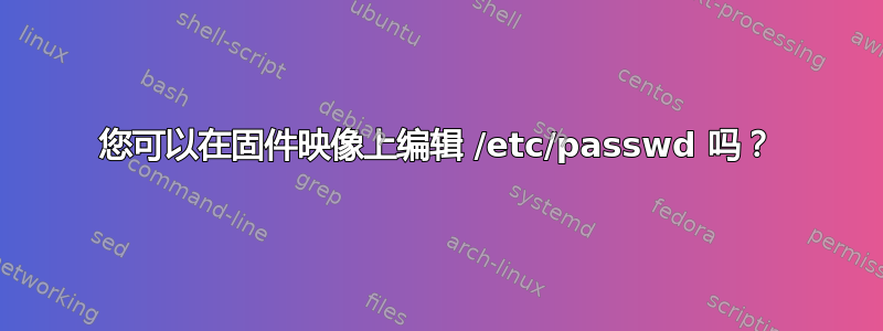 您可以在固件映像上编辑 /etc/passwd 吗？