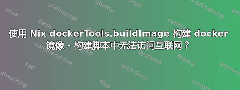 使用 Nix dockerTools.buildImage 构建 docker 镜像 - 构建脚本中无法访问互联网？