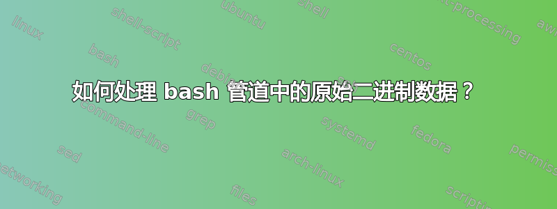 如何处理 bash 管道中的原始二进制数据？