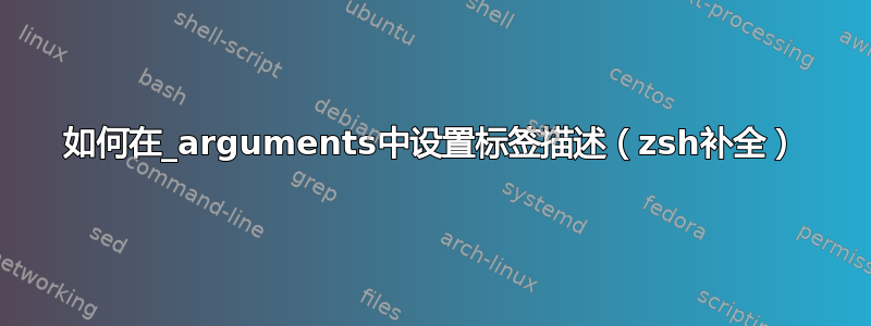 如何在_arguments中设置标签描述（zsh补全）