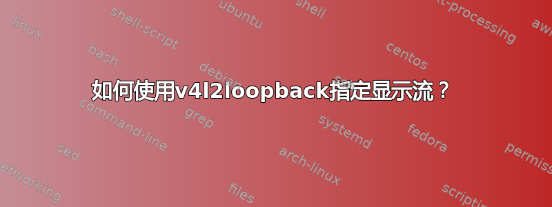 如何使用v4l2loopback指定显示流？