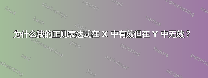 为什么我的正则表达式在 X 中有效但在 Y 中无效？