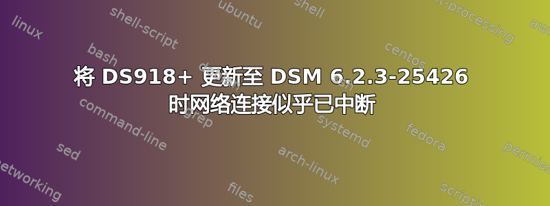 将 DS918+ 更新至 DSM 6.2.3-25426 时网络连接似乎已中断